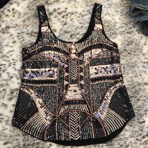 Sequins sparkle tank top